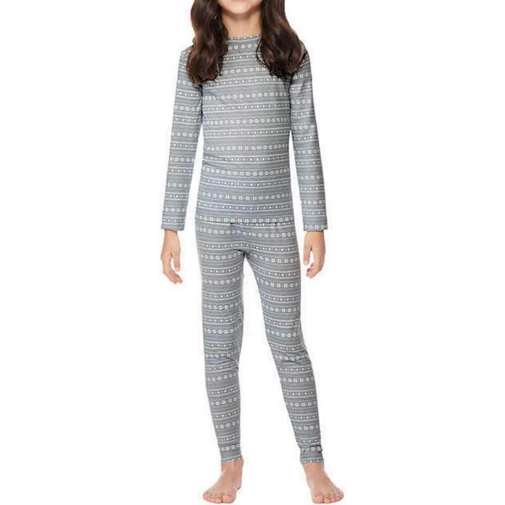 NEW 32 Degrees Kids' Heat 2-Piece Set Crew Neck + Legging Size L 12/14 gray